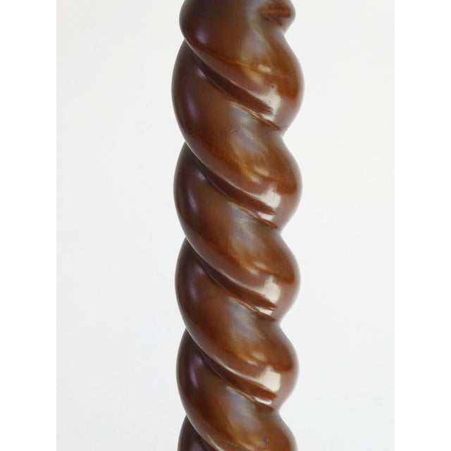 1960s Vintage Wooden Barley Twist Plant Stand, 1960s For Sale - Image 5 of 10