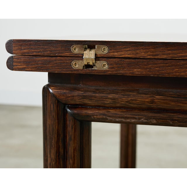McGuire Organic Modern Rattan and Oak Flip-Top Games Table For Sale - Image 18 of 18