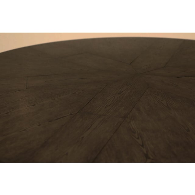 Art Deco Round Exclusive Jupe Dining Table in Universal Walnut Finish for Seating Up to 12 People For Sale - Image 3 of 12