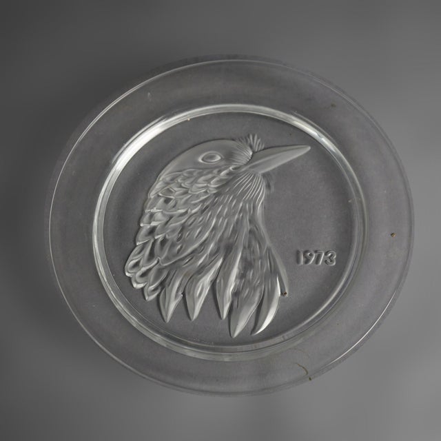 Transparent French Lalique Commemorative Crystal Plate Set 20th Century - 12 Pieces For Sale - Image 8 of 10