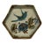 Ken Edwards Hexagonal Dish Hand-Painted Stoneware - Bluebird & "Flor De Tonalá" For Sale
