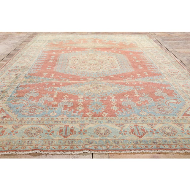 Red Vintage Persian Viss Rug - 07'06 X 11'08 For Sale - Image 8 of 9
