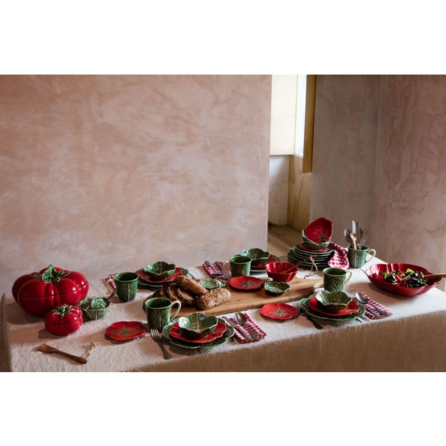 Traditional Bordallo Pinheiro Tomato Bread & Butter Plates, Set of 4 For Sale - Image 3 of 6