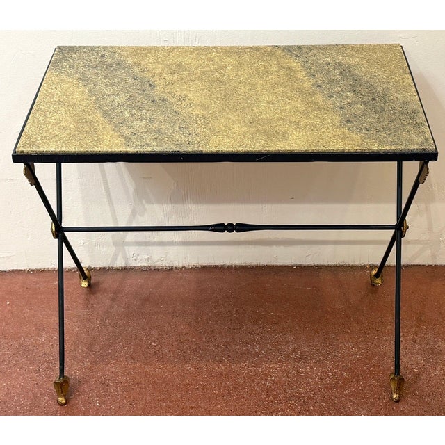 Maison Jansen Style Gilt-Iron Arrow Motif Side Table, France, 1970s For Sale - Image 12 of 18
