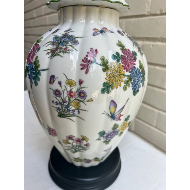 Chinoiserie Vintage Limoge Style Porcelain Ginger Jar Table Lamp For Sale - Image 3 of 12