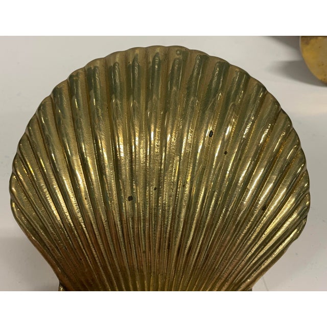 Coastal Andrea by Sadek Seashell Brass Bookends - A Pair For Sale - Image 3 of 6