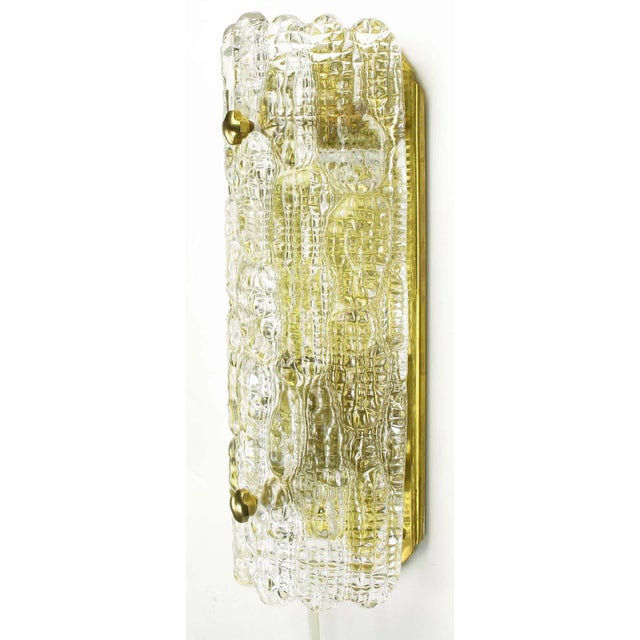 Carl Fagerlund Carl Fagerlund for Orrefors Glass & Brass Sconces - a Pair For Sale - Image 4 of 11