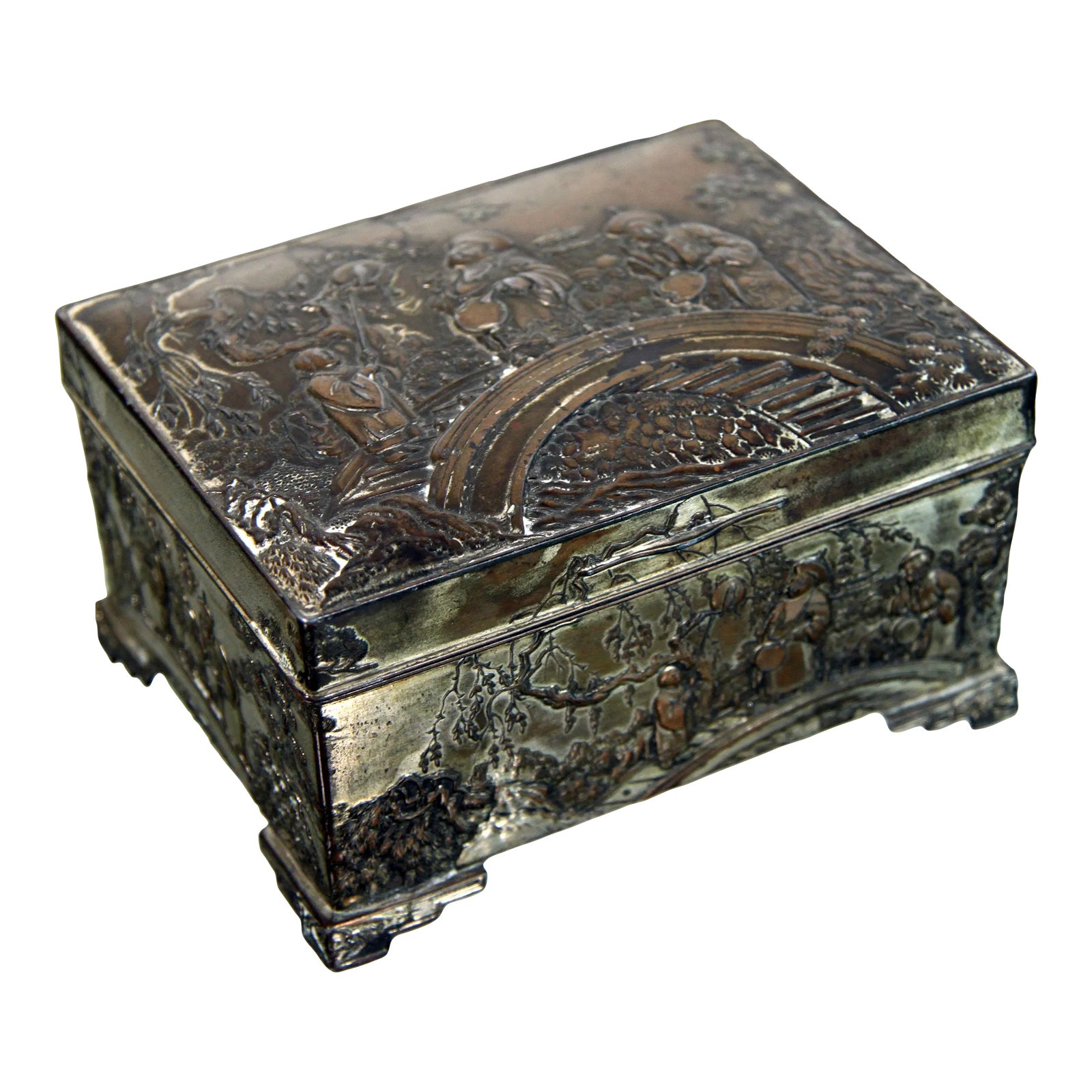 銅蟲 煙草入れ(木箱あり)1956年製：Old Copper box：Japan s-l1200.jpg