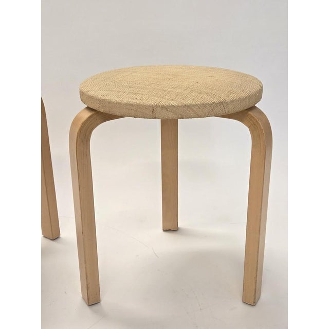 Mid-Century Modern Vintage Stools by Alvar Aalto for Artek, Finland, 1950s, Set of 2 For Sale - Image 3 of 13