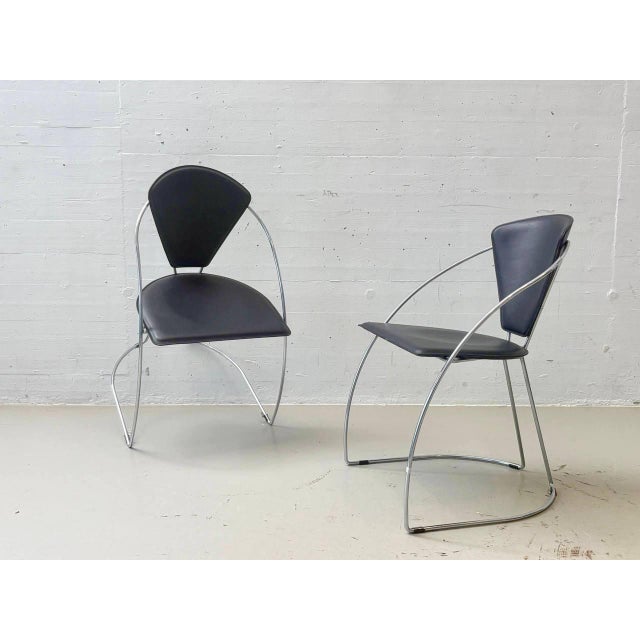 Vintage Linda Dining Chairs by A. Rizzatto for Lo Studio, 1980s, Set of 4 For Sale - Image 4 of 9