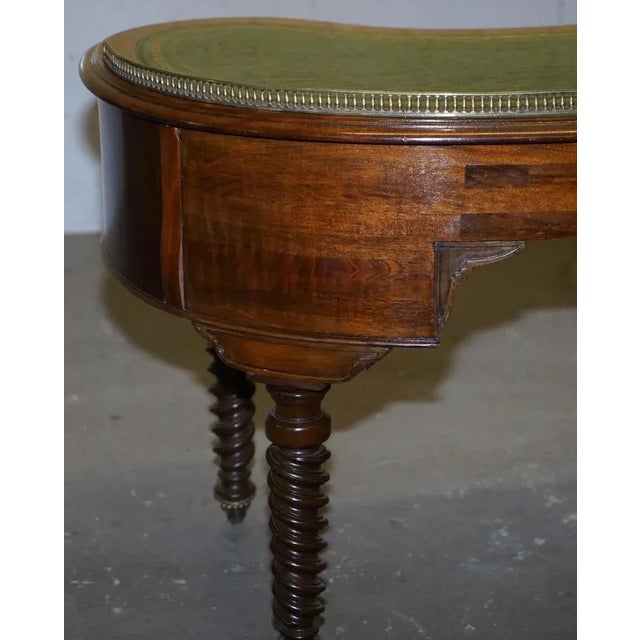 Regency Military Campaign Kidney Desk with Brass Gallery Rail from Gillows of Lancaster For Sale - Image 14 of 18