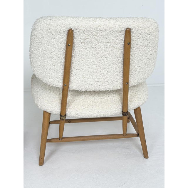Swedish Modern Lounge Chairs in Ivory Bouclé Upholstery from Alf Svensson, 1950, Set of 2 For Sale - Image 9 of 10