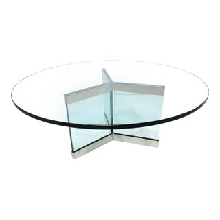Pace Collection Coffee Table Plate Glass and Chrome by Leon Pace For Sale