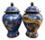 Pair of Small Chinese Cloisonné Enamel Dragon & Phoenix Jars With Lids - 8" Tall For Sale