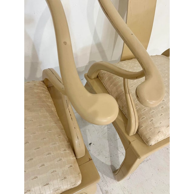 Chinoiserie James Mont Style Horseshoe Chairs- a Pair For Sale - Image 9 of 12