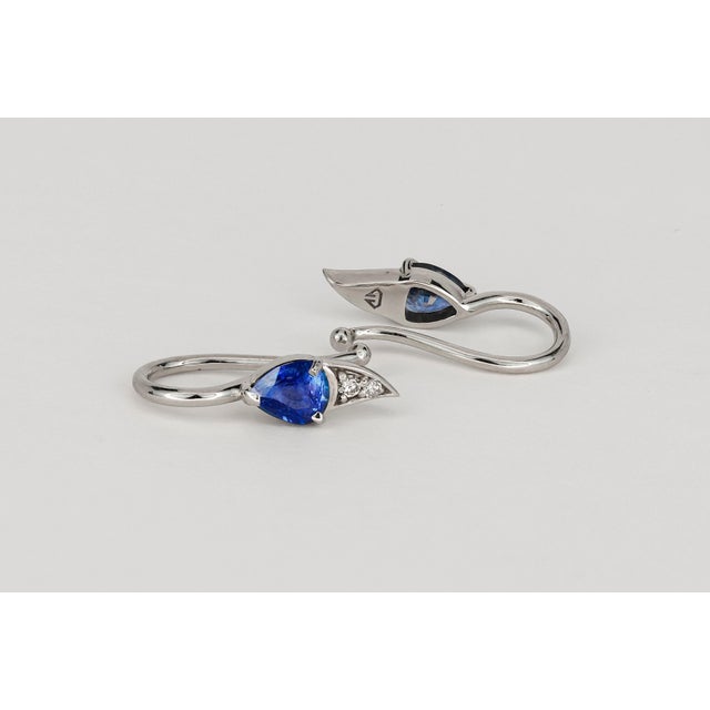Pear Sapphires Earrings- Set of 2 For Sale - Image 9 of 9