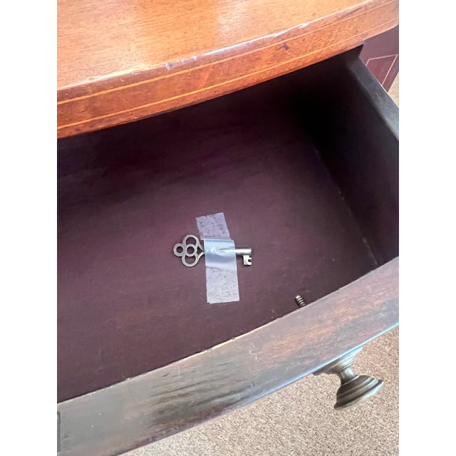 Brown Mid 1800's Mahogany 2 Drawer Stand With Inlay Detail For Sale - Image 8 of 11