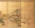 1950s Showa Era Japanese Painted Byobu Screen "Landscape With Temple" For Sale - Image 4 of 17
