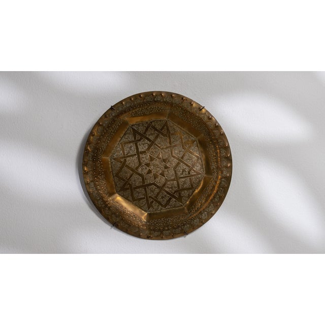 Mid 20th Century Morocco Brass Tray For Sale - Image 4 of 15