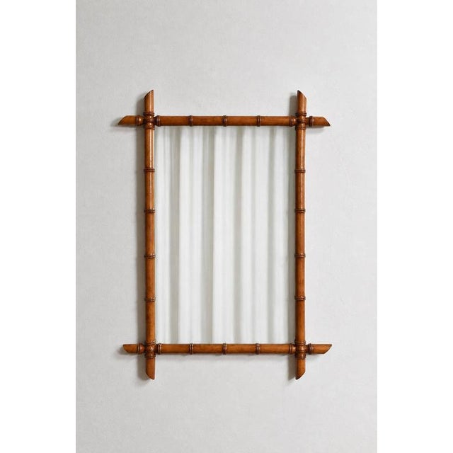 Wooden Faux Bamboo Mirrors, 1920s, Set of 2 For Sale - Image 3 of 6