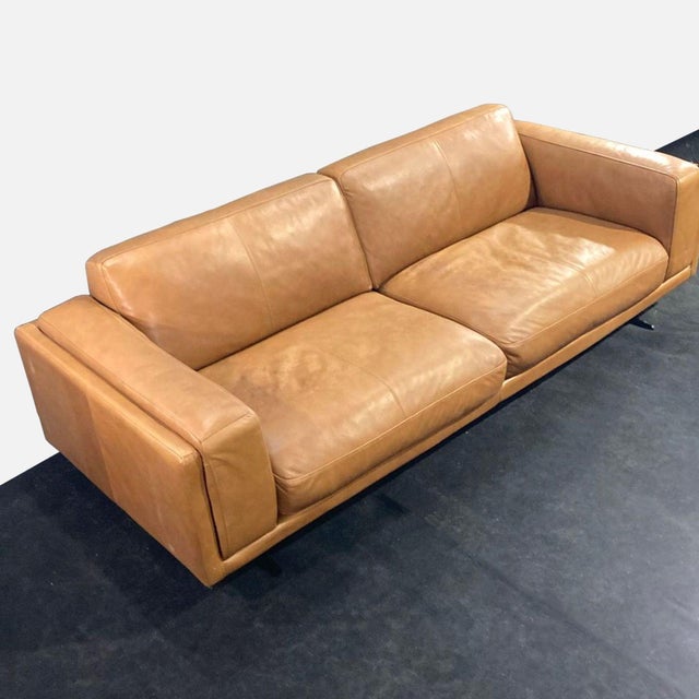Modern Copenhagen Furniture Nobu Caramel Leather Sofa For Sale - Image 3 of 8