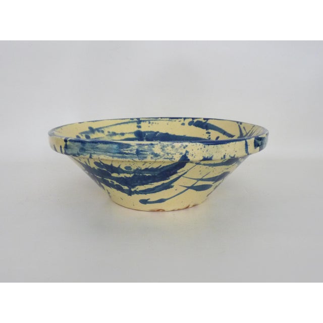 Blue and Yellow Glazed Stoneware Pot from Provence, 1970s For Sale - Image 3 of 8