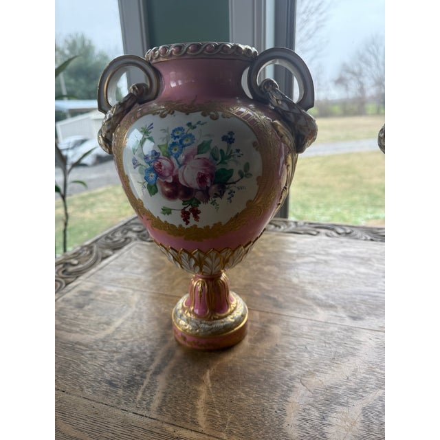 Victorian Vintage 19th Century Portrait Vases Hand Painted- a Pair For Sale - Image 3 of 10