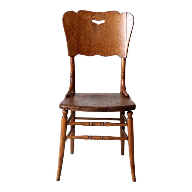 Antique Oak Accent Chair Chairish
