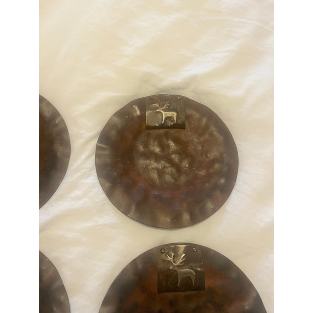Rustic Jan Barboglio Moose Metal Plates 4 Piece Set Rustic Handcrafted Wildlife Decor Collection For Sale - Image 3 of 12