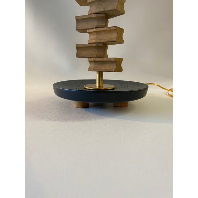 Mid 20th Century Coastal Lighting Made From Vintage Wooden Ship Ladder For Sale - Image 4 of 9