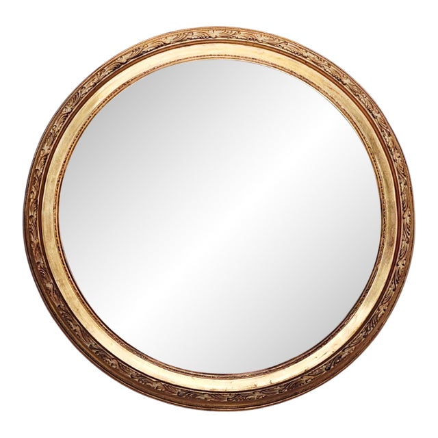 36" Large Gold Gilt Federal Acanthus Molding Wall Mirror For Sale