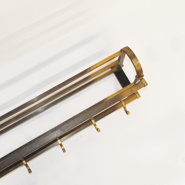 Modern French Modernist Art Deco Brass Coat Rack from La Maison Desny, 1920s For Sale - Image 3 of 12