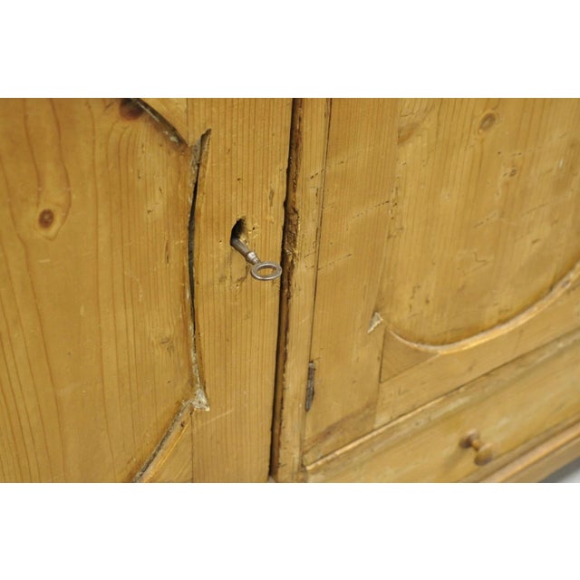 Antique French Country Provincial Pine Wood Buffet Cupboard China Cabinet Hutch For Sale - Image 14 of 18