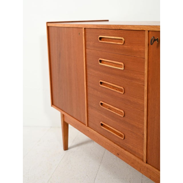 Scandinavian Sideboard with Inlaid Handles, 1950s For Sale - Image 6 of 9