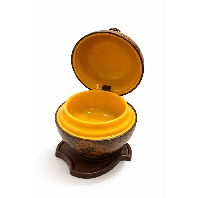 Brown Mid-Century Modern Italian Globe Trinket Box, 1950s For Sale - Image 8 of 8