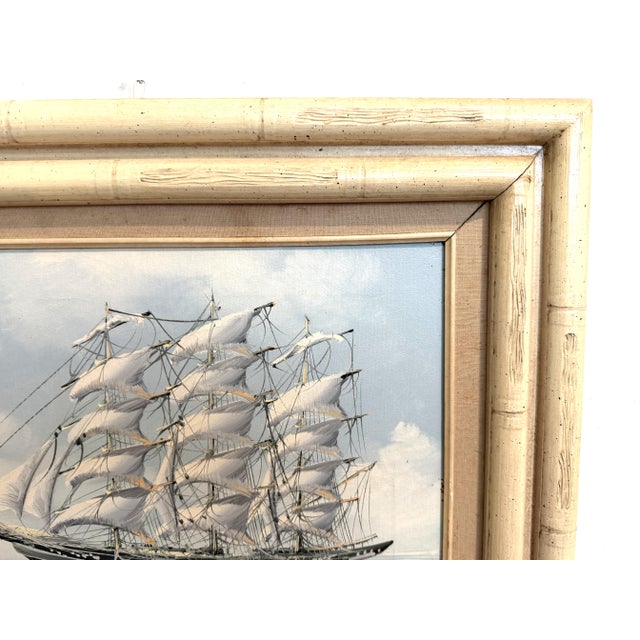 K.Maskell Oil Painting Tall Ship at Sea Maritime Nautical Ocean Seascape, Framed For Sale - Image 11 of 13