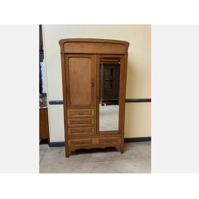 Antique Art Nouveau Linen Cupboard or Wardrobe, 1910s For Sale - Image 11 of 11