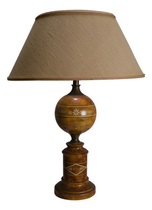 French Neoclassical Trompe-'Œil Painted Ceramic Table Lamp, 1960s