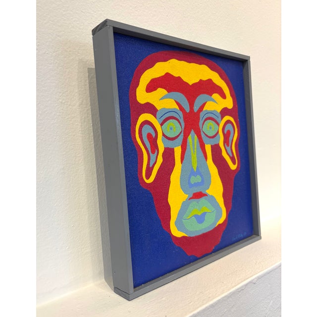 Vibrant Geometric Portrait by Chicago Imagist Errol Ortiz For Sale - Image 4 of 4
