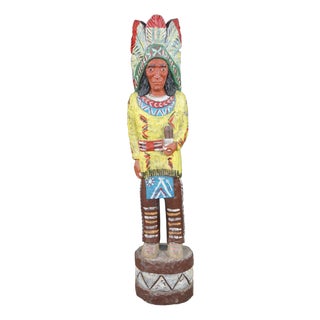 Ralph Gallagher Hand Carved Cigar Store Indian Statue Native American Chief 60" For Sale