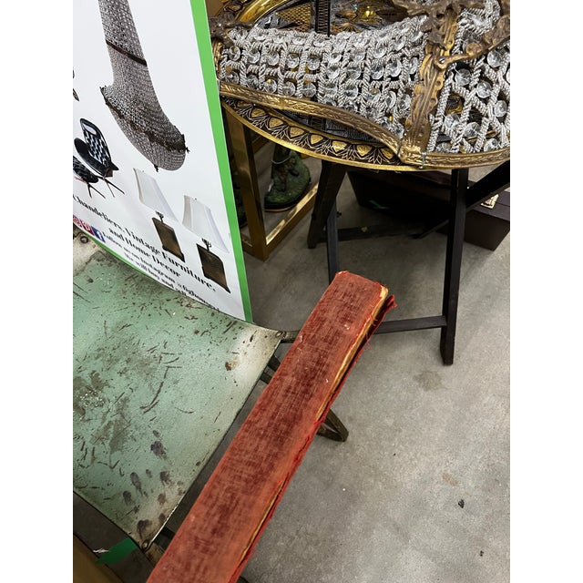 1970s Industrial Green Metal Vanity Stool For Sale - Image 4 of 6