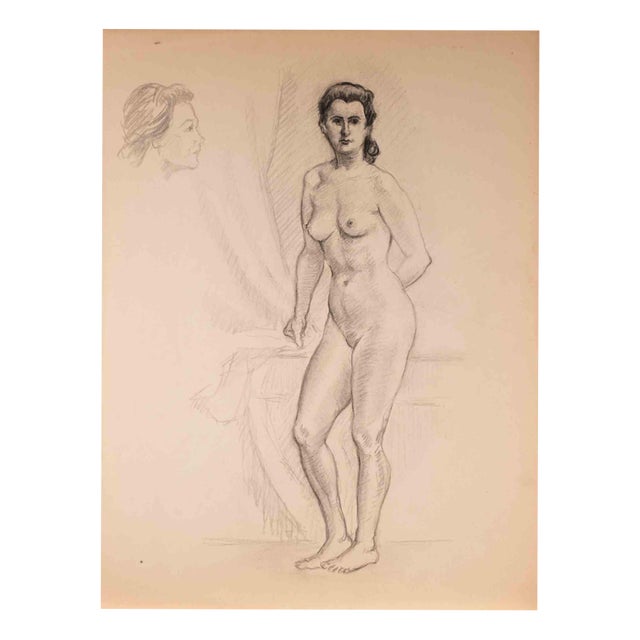 Robert Santerne, Nude, Mid-20th Century, Pencil on Paper For Sale