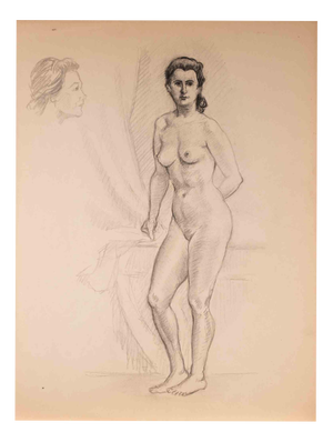 Robert Santerne, Nude, Mid-20th Century, Pencil on Paper