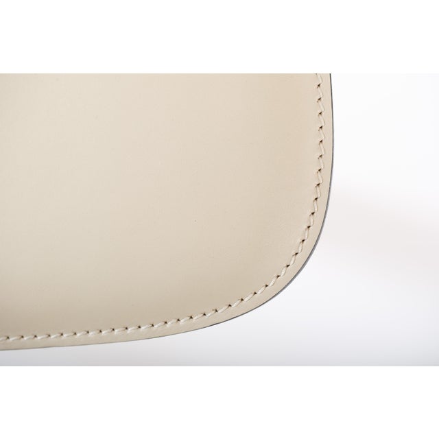 1980s Set of 4 White Lacquer and Leather Attributed to Pietro Costantini Italian Dining Chairs For Sale - Image 12 of 12