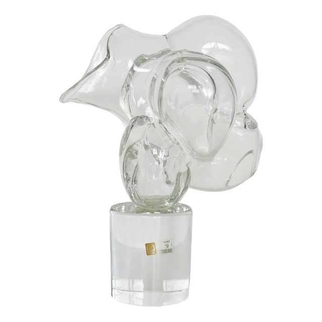 Murano Abstract Glass Sculpture from Zanetti, 1980s For Sale