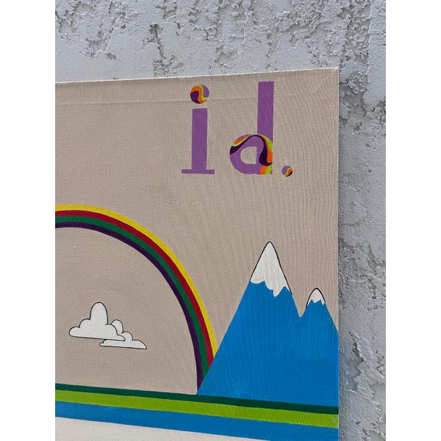 Vintage Playful Surreal Pop Art Painting on Canvas, Signed For Sale - Image 9 of 12
