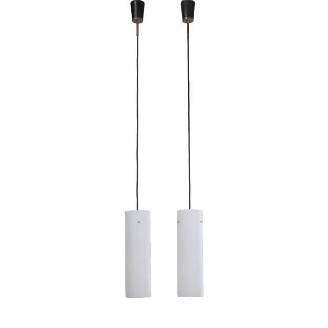 Glass Pendant Lamps, 1960s, Set of 2 For Sale