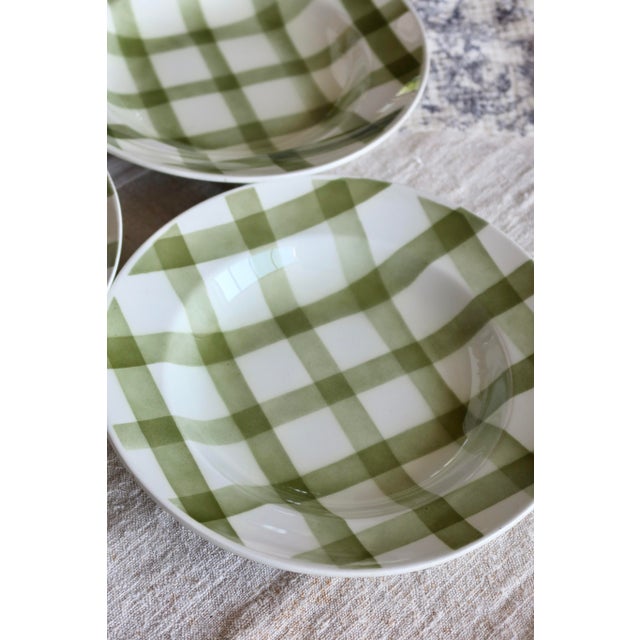 Nappe Green Earthenware Soup Plates from Moulin Des Loups, 1980s, Set of 4 For Sale - Image 6 of 8