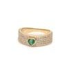 Natural 0.23 cts Zambian emerald & 0.49 cts diamond heart ring 18k gold For Sale - Image 16 of 18