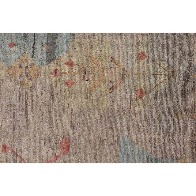 Modern Hand-Knotted Rug With All-Over Sub-Geometric Design in Multicolor 8'7 X 9'7 For Sale In Atlanta - Image 6 of 10